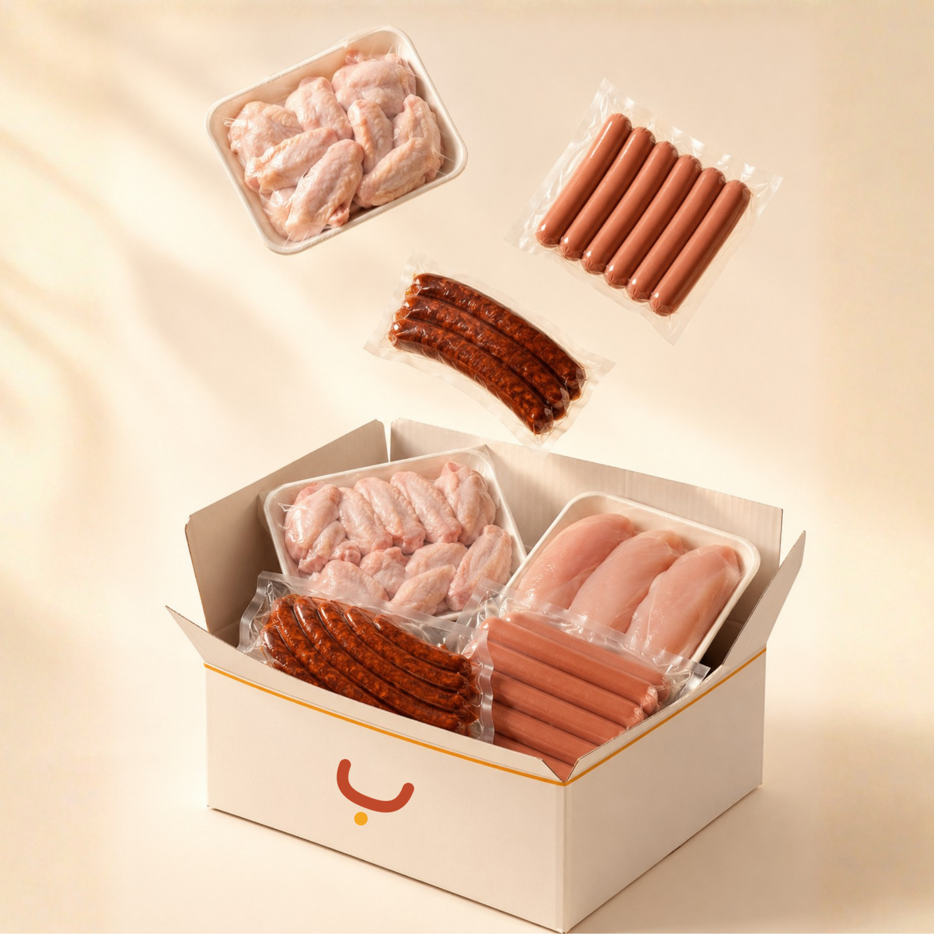 Caisse Bayna composée de volaille et charcuterie sous vide